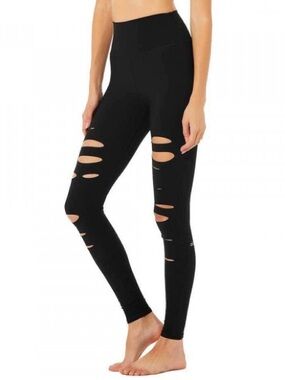 58. Size XS ALO Black Ripper Warrior Leggings